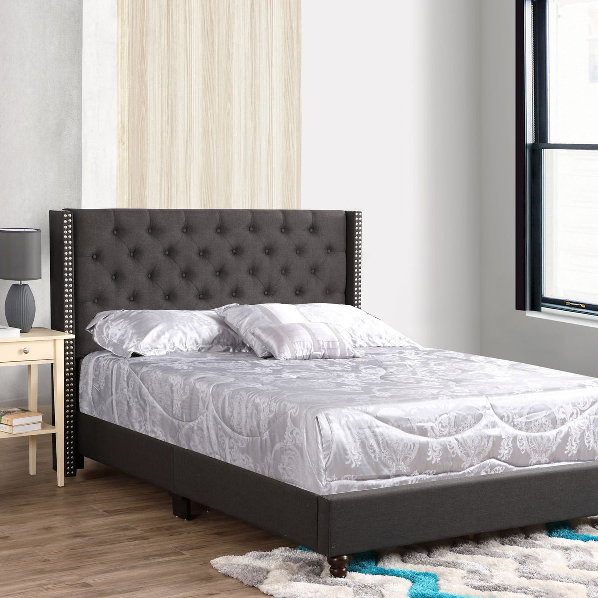 Nailhead Bed Transitional Vibrant
