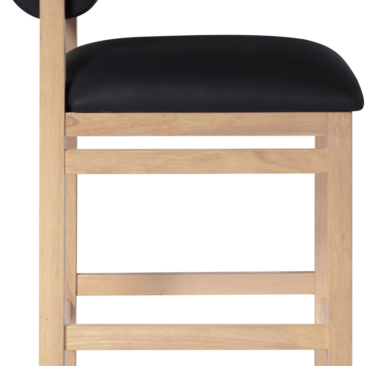 Roundhill - Faux Leather Counter Stool - Natural Frame