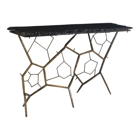 Nate - Slate Console Table - Black