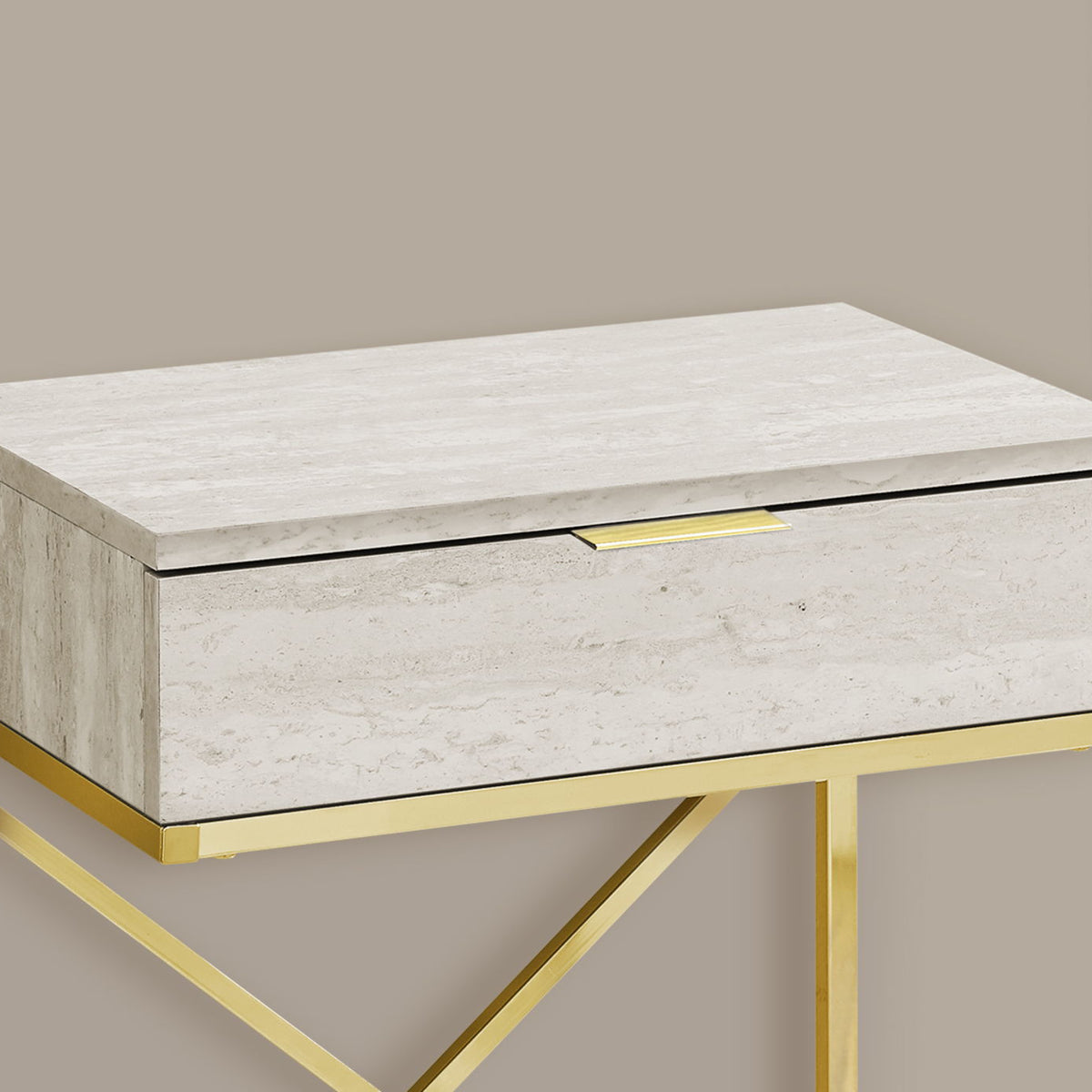 Accent Side Table, Storage Drawer, Spacious Tabletop, Contemporary & Modern