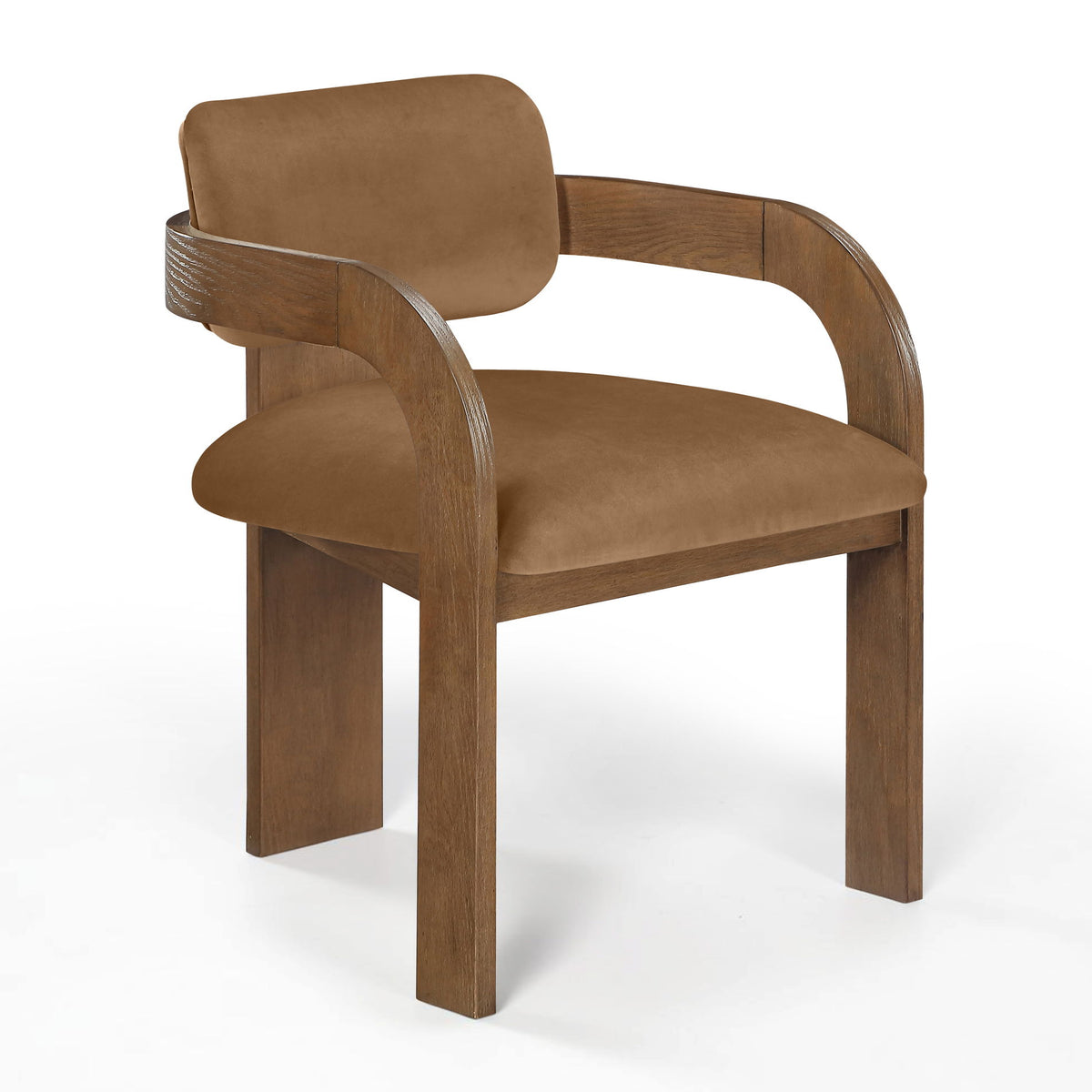 Cedra - Velvet Performance Fabric Upholstered Dining Chair (Set of 2) - Brown Frame