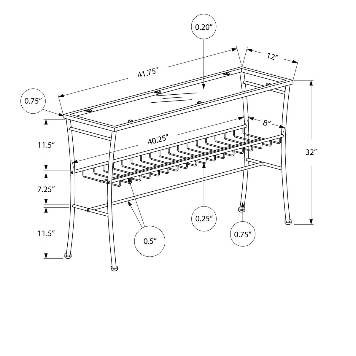 Accent Console Table For Entryway, Contemporary & Modern - Silver
