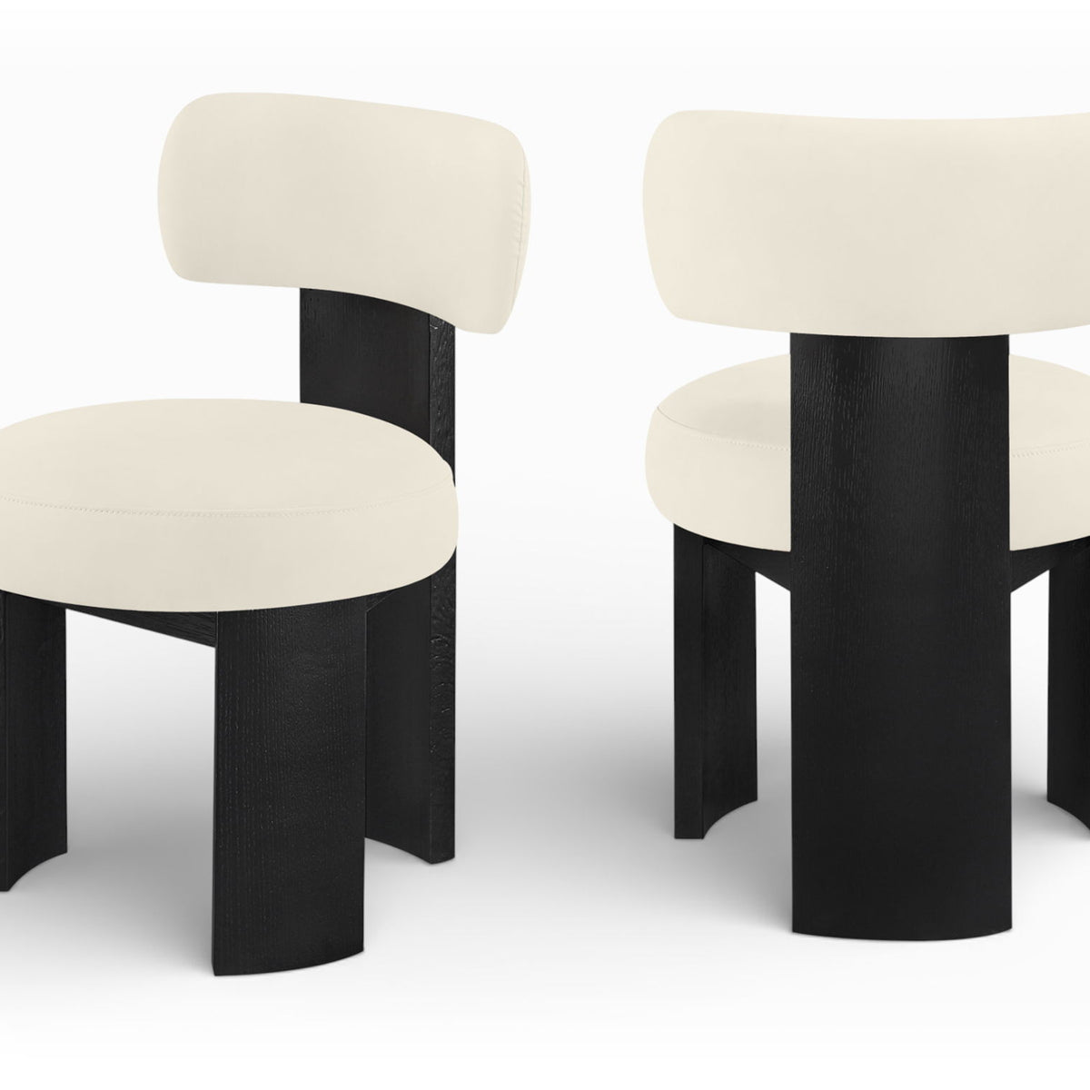 Atelier - Vegan Leather Upholstered Dining Chair (Set of 2) - Black Frame