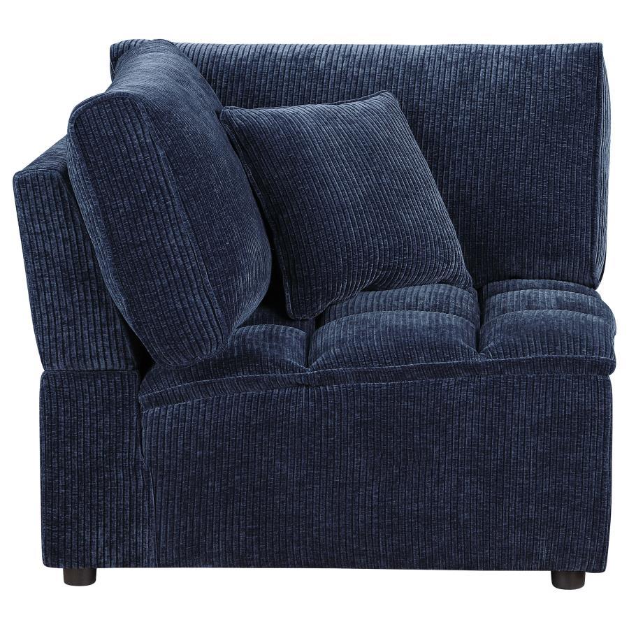 Atlantic - Corduroy Upholstered Corner Chair - Blue