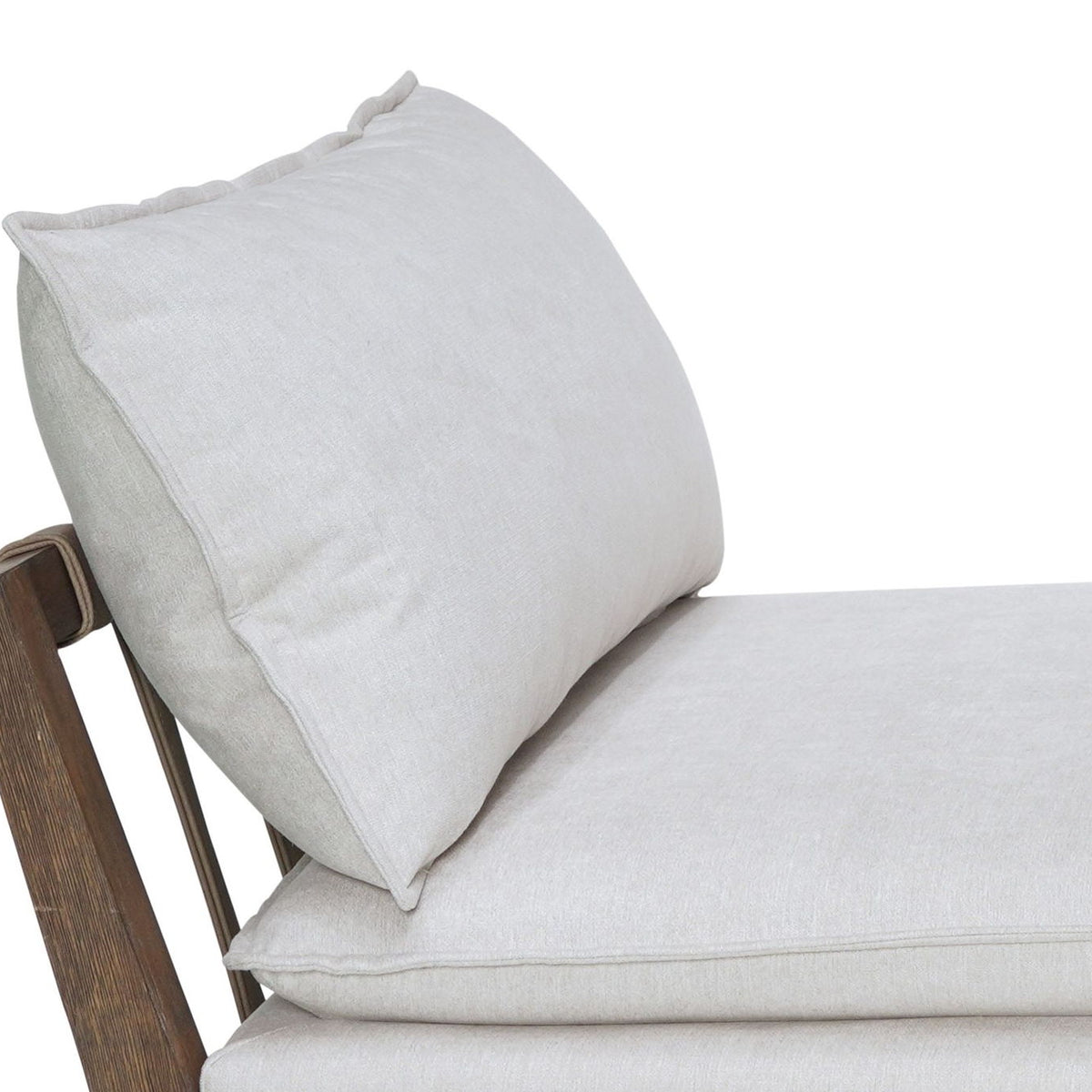 Daybed With Leather Strap Detail - White