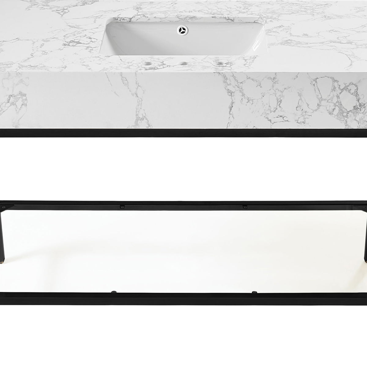Marmo - Engineered Marble Bathroom Vanity With Black Base