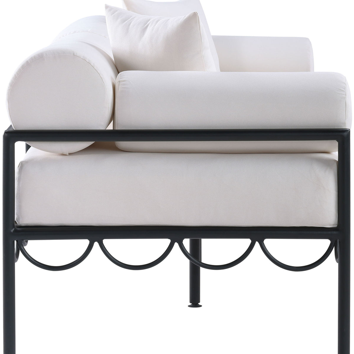 Portofino - Resilient Water Repellent Fabric 69.75" Upholstered Outdoor Patio Loveseat