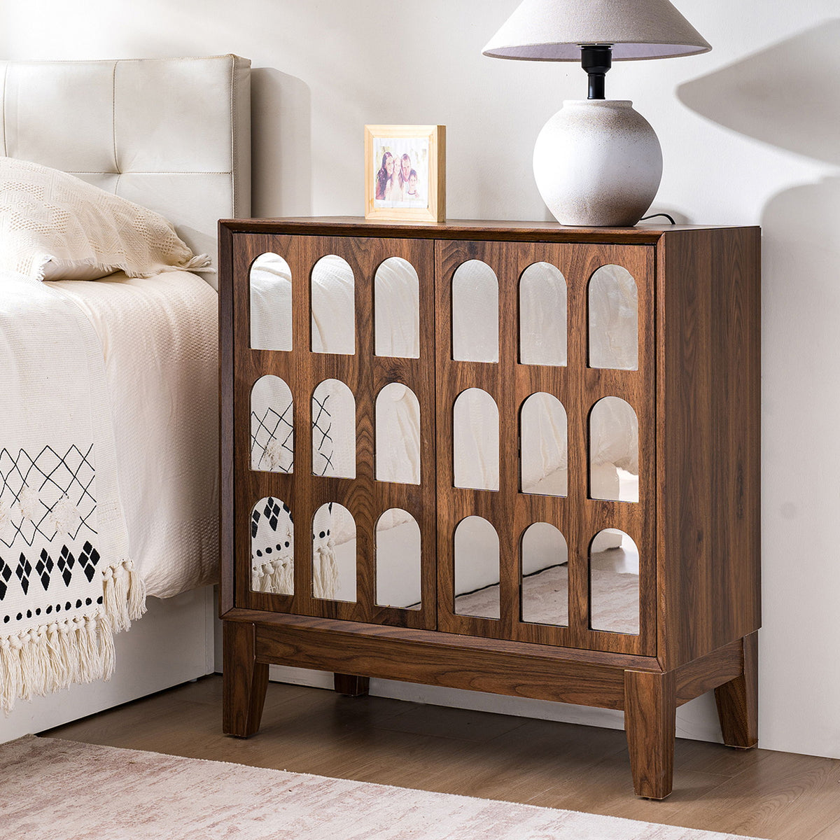 Double Door Cabinet - Walnut