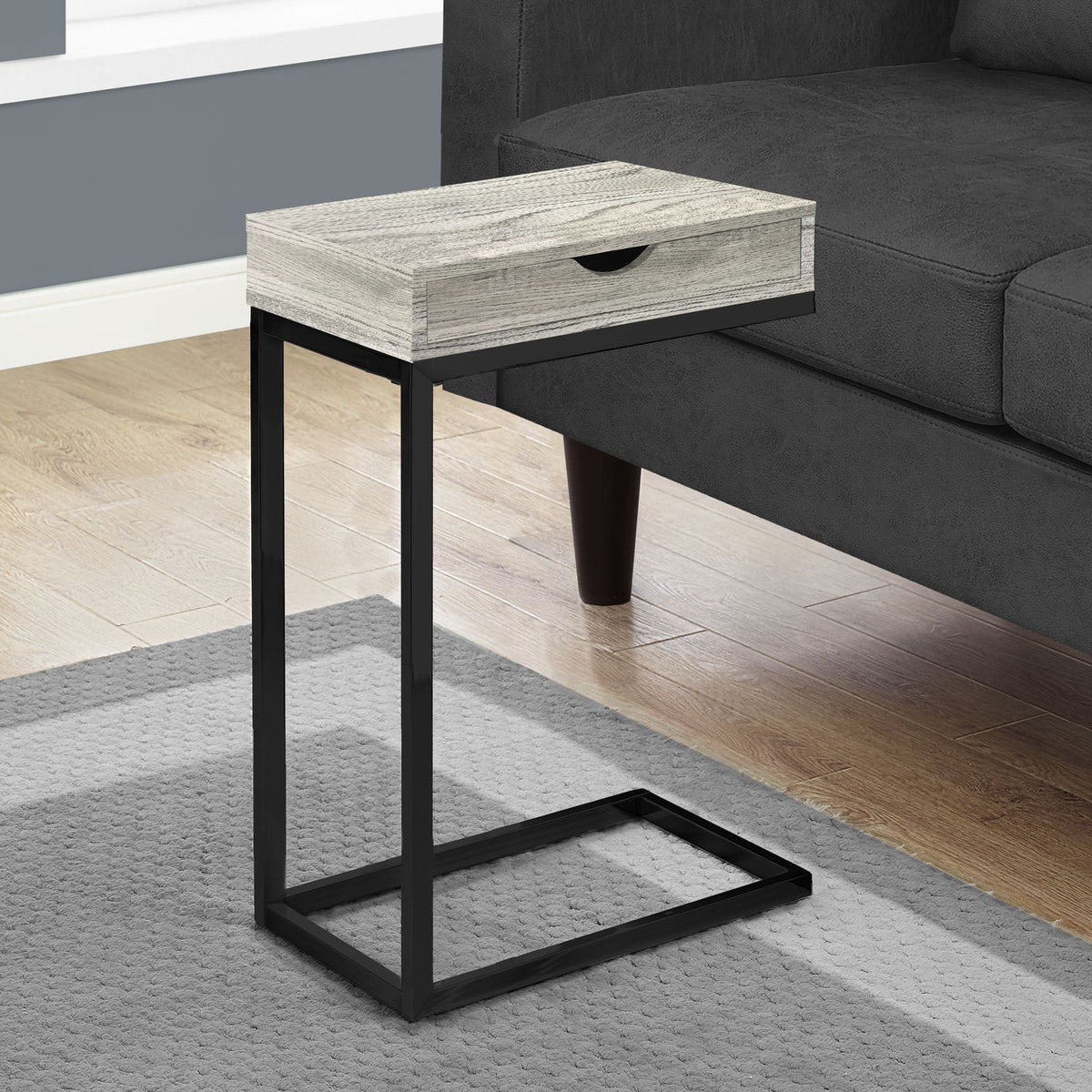 Accent Table, C - Shaped Contemporary Elegant Desig