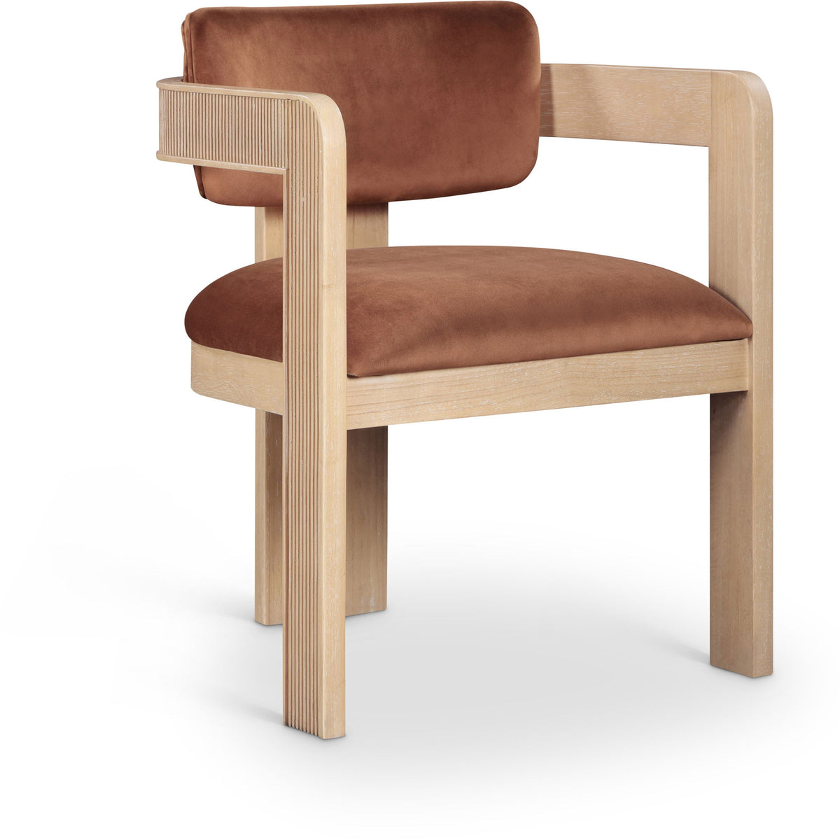 Sacha - Velvet Dining Chair With Natural Base (Set of 2)