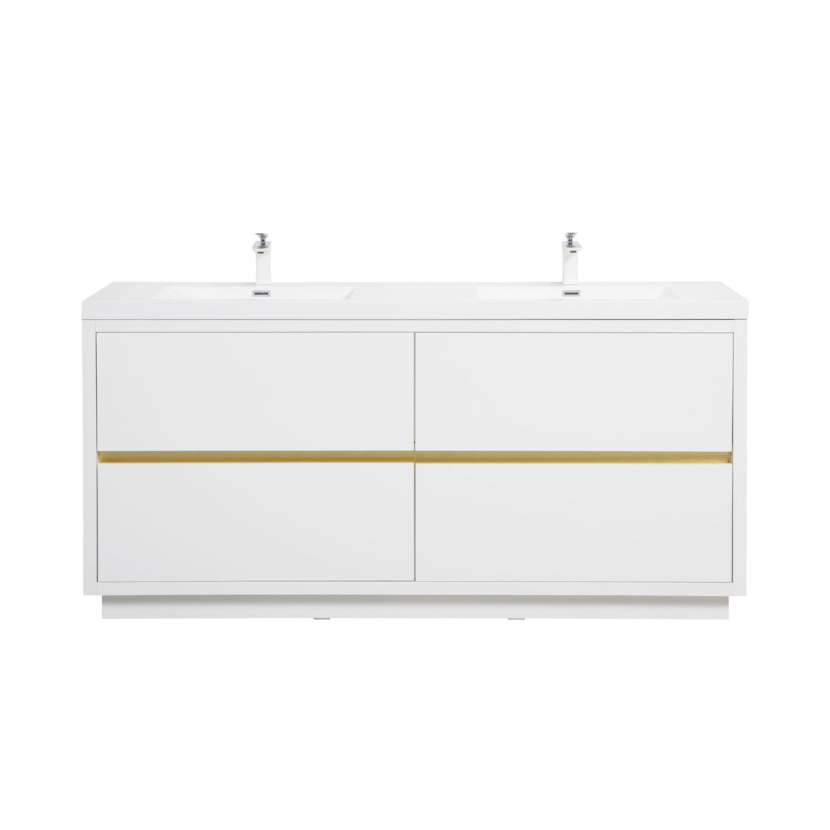 Bathin Freestanding Bathroom Vanity With Double Sinks, Bathroom Storage Vanity Cabinet With Stone Resin Countertop And Soft Close Drawers