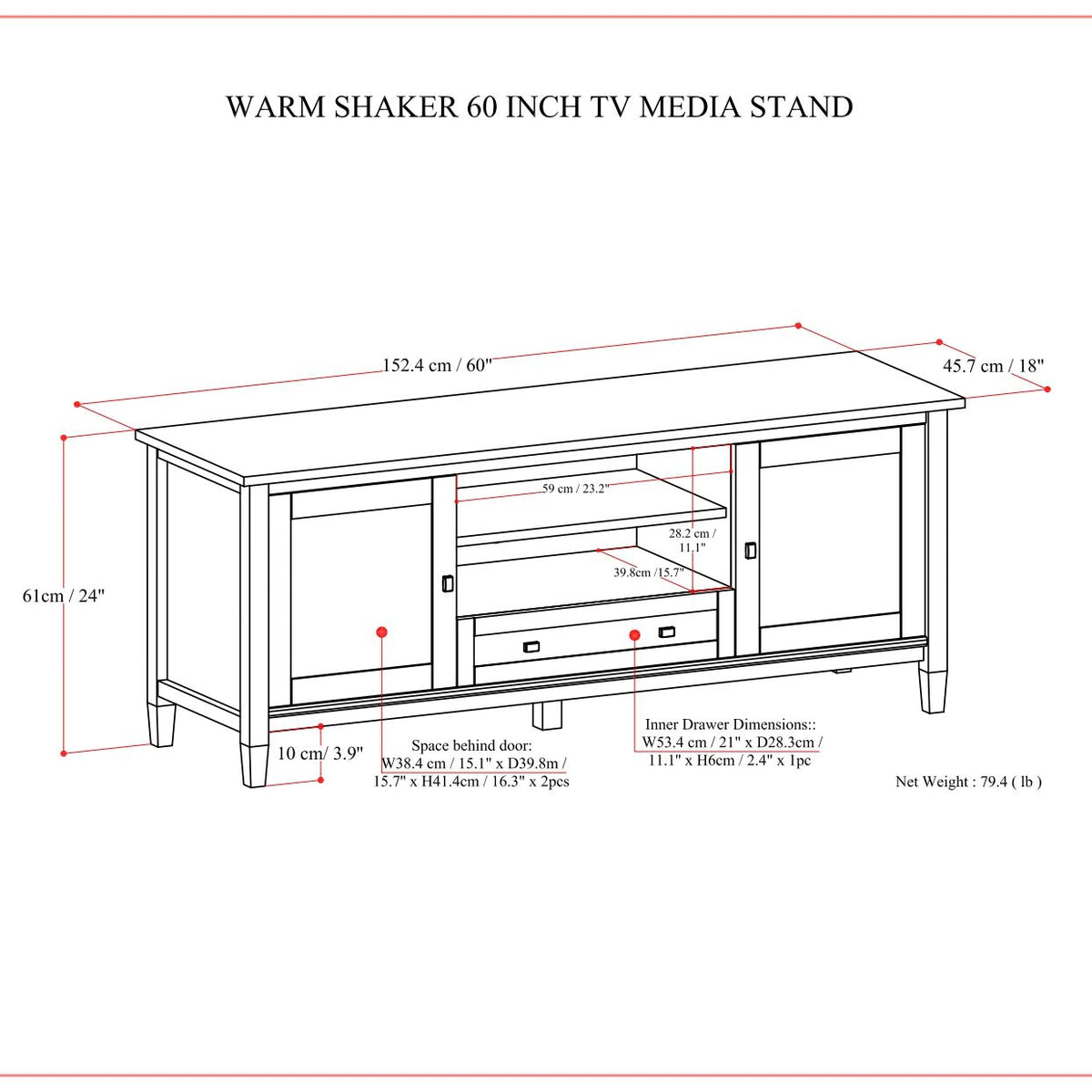 Warm Shaker - TV Media Stand - Brown