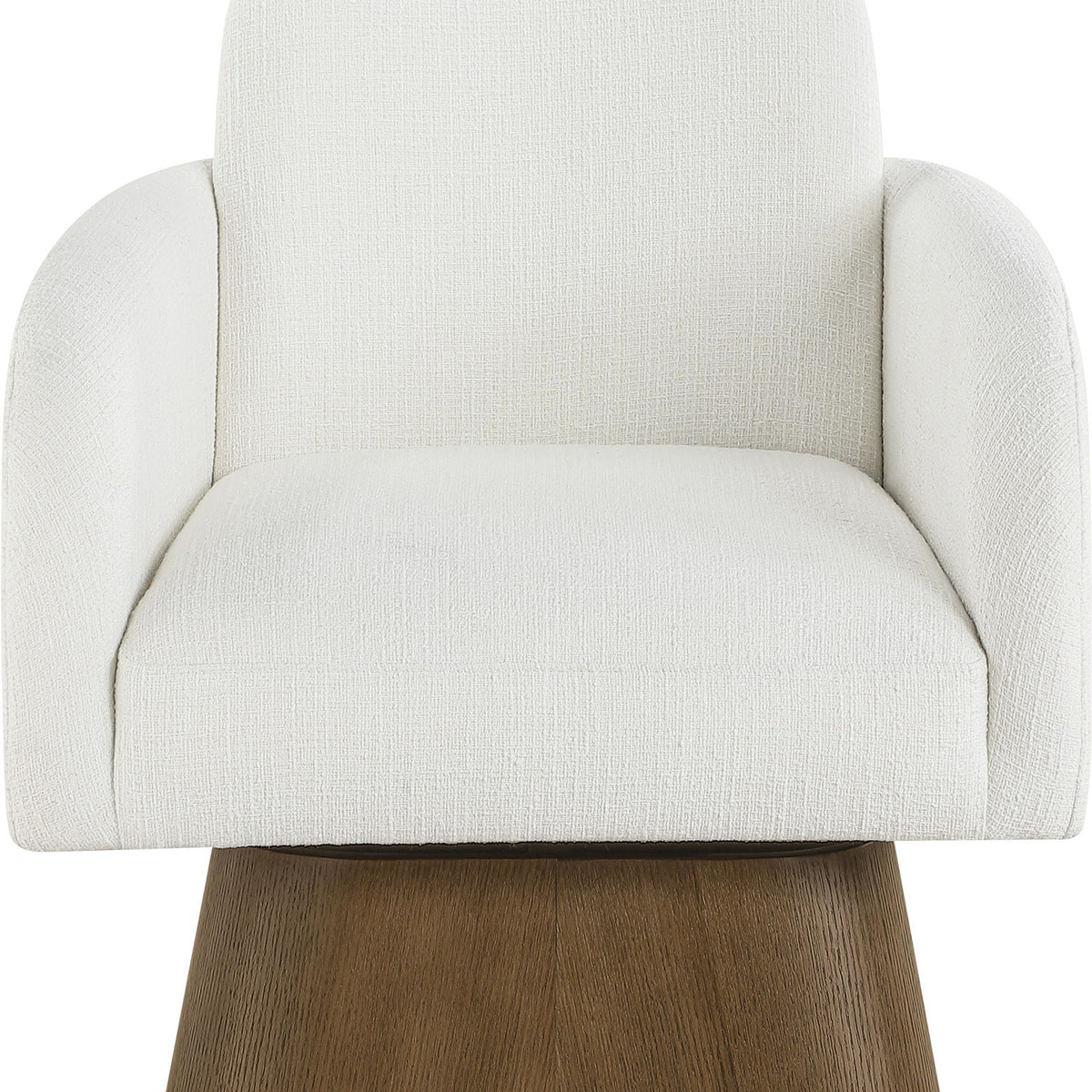 Marlowe - Linen Textured Fabric Upholstered Swivel Accent Chair - Stained Brown