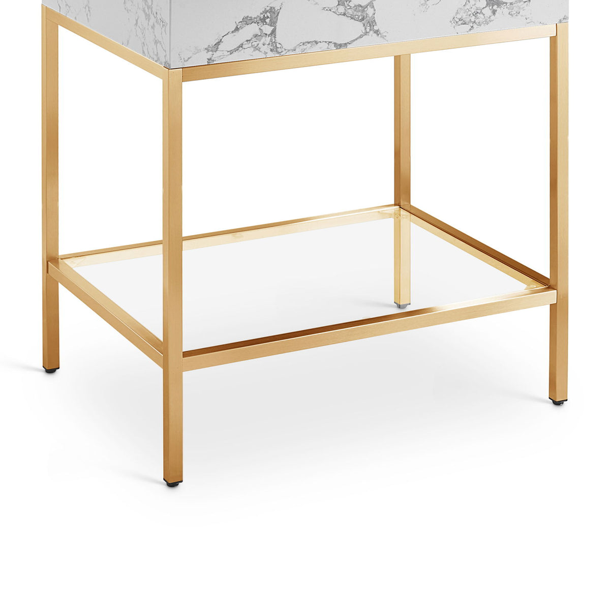 Marmo - Engineered Marble Bathroom Vanity With Gold Base