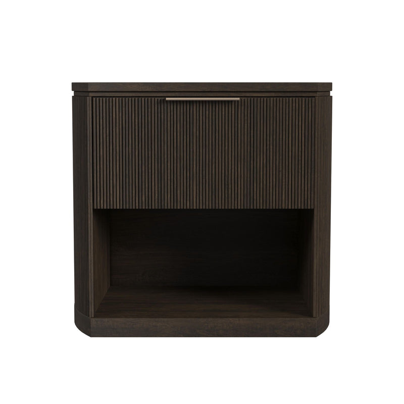 Sylvie - 1-Drawer Nightstand With Touch Light LED - Dark Brown