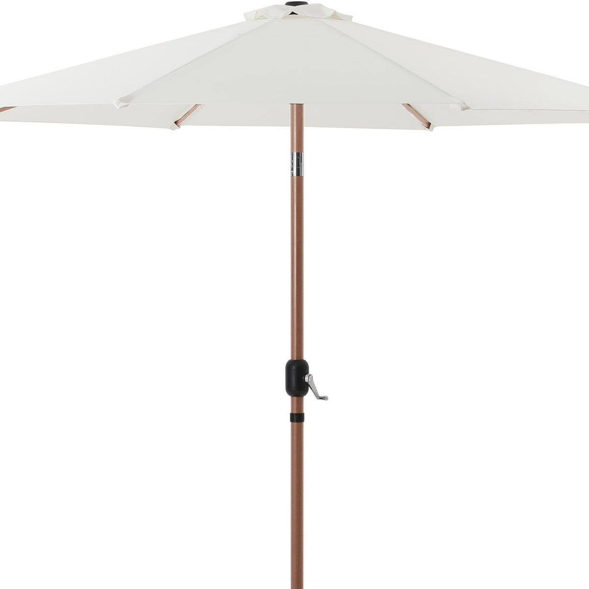 Fiji - Aluminum Patio Umbrella With Round Black And Teak Base