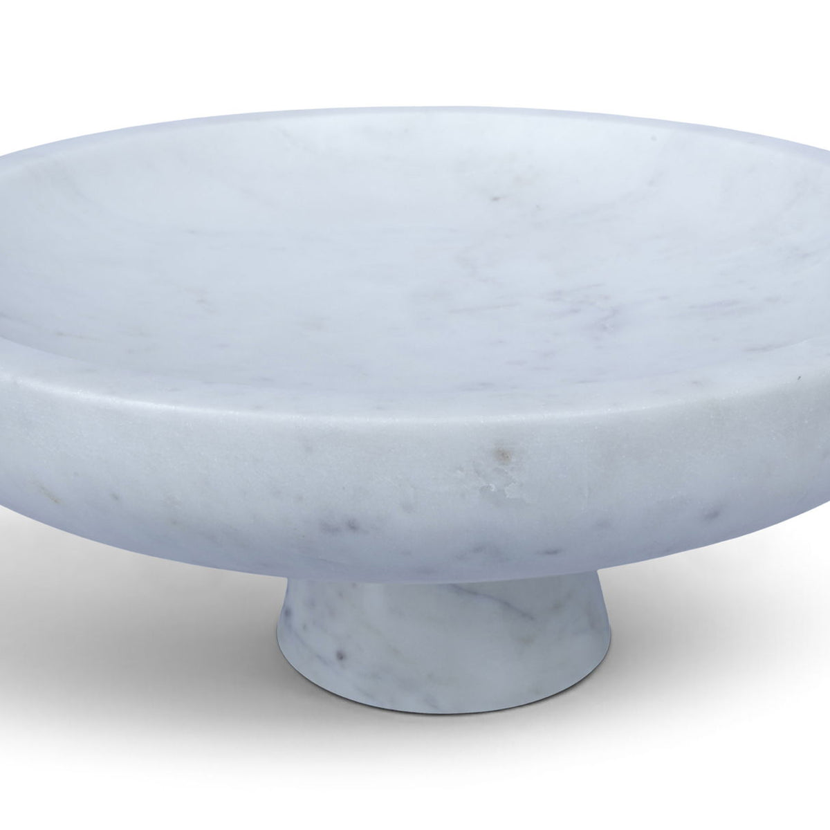 Simpson genuine marble bowl with a round light-gray top and pedestal base