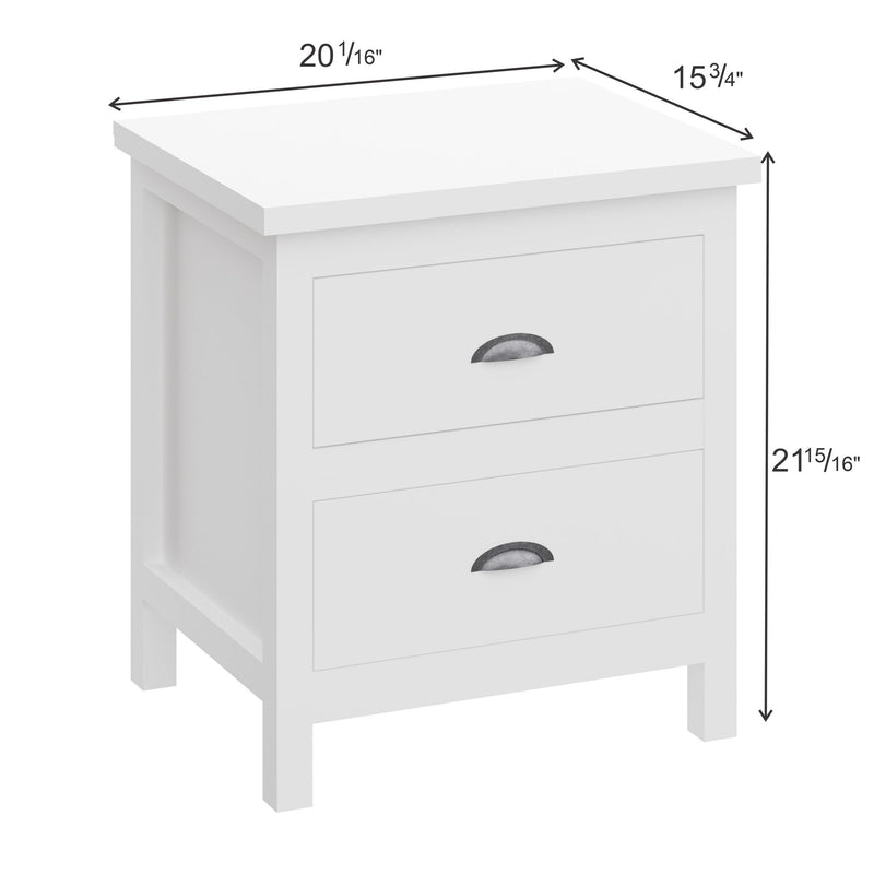 Versatile Solid Wood Night Stand With Drawers For Living Room And Bedroom - White