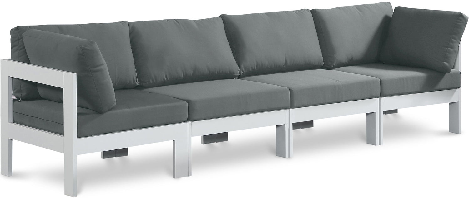 Nizuc - Outdoor Patio 4 Seat Modular Sofa With White Frame