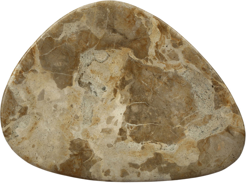Whelan marble bowl in beige with green-white veining, smooth oval shape