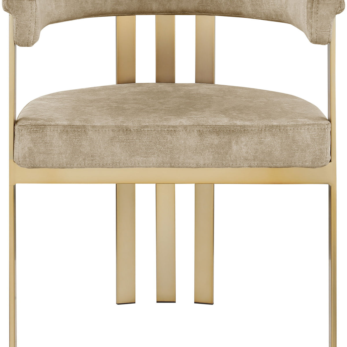 Marcello - Dining Chair With Brushed Gold Iron Frame (Set of 2) - Beige