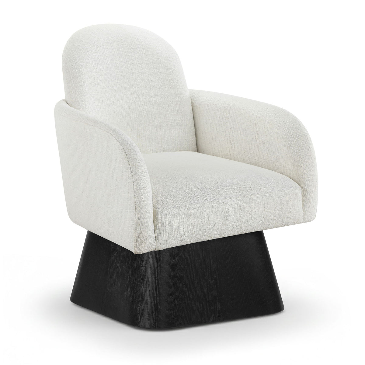 Marlowe - Linen Textured Fabric Upholstered Swivel Accent Chair - Stained Black