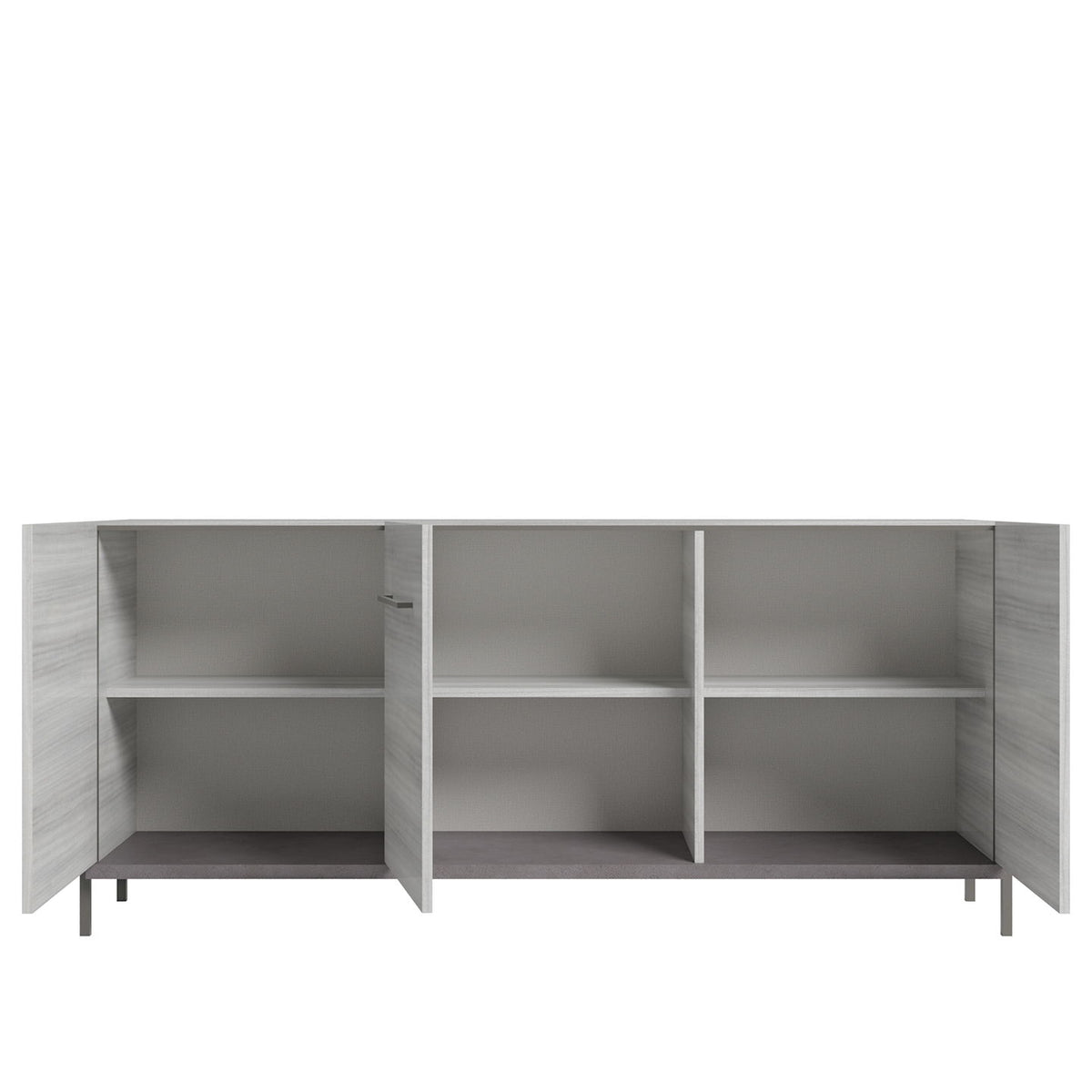 Mia - 3 Door Buffet - White / Gray / Silver