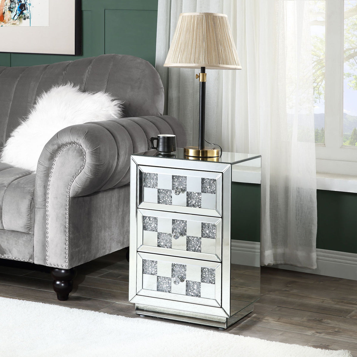 Noralie - Accent Table - Silver - Glass