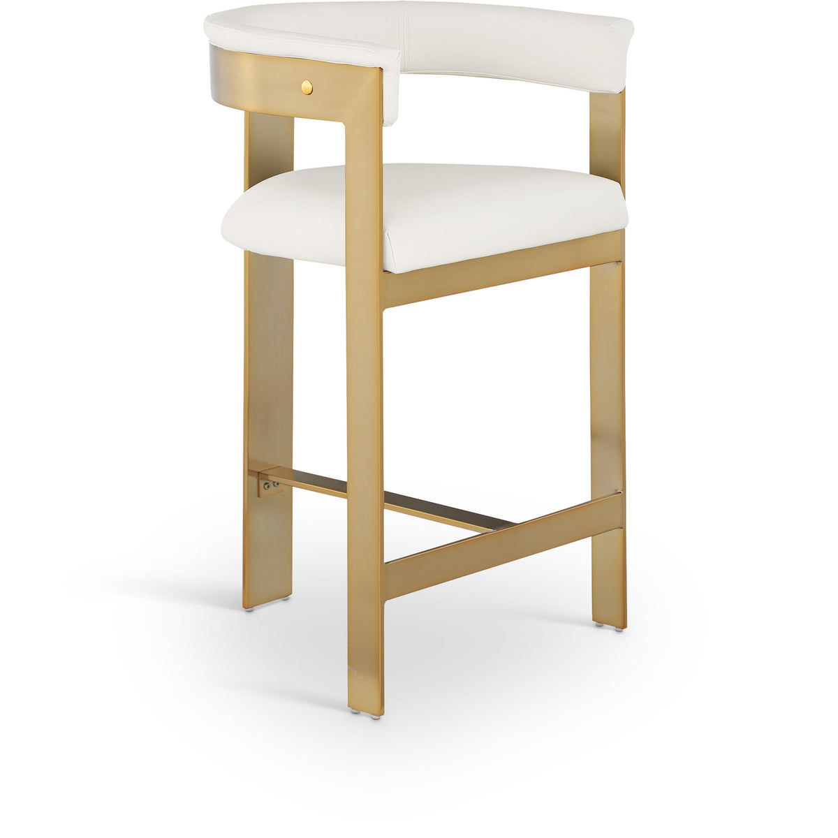 Romeo - Faux Leather Counter Stool With Gold Base (Set of 2)