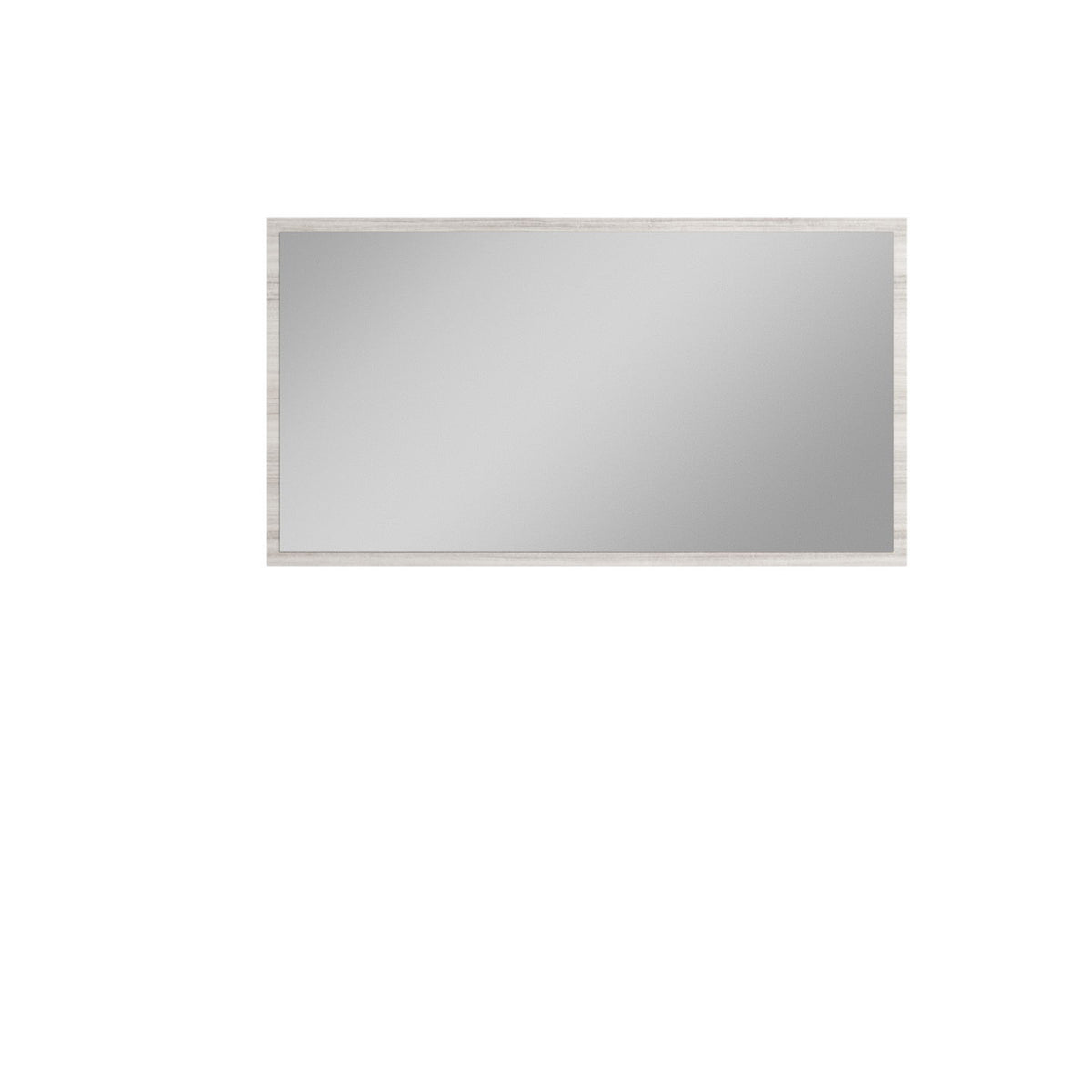 Horizontal rectangular mirror with pearl silver thin frame