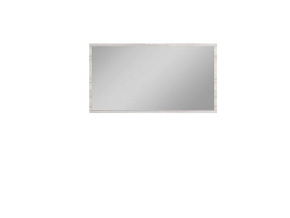 Horizontal rectangular mirror with pearl silver thin frame