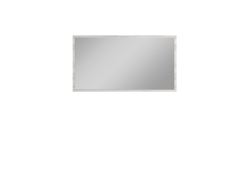Horizontal rectangular mirror with pearl silver thin frame