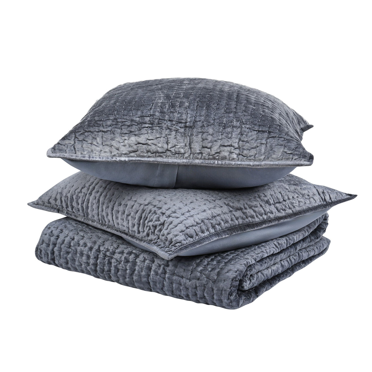 Bari - Velvet Quilt - Sea Fog