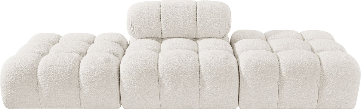 Ames - 3 Piece Boucle Upholstered Modular Sofa With 2 Backless Seats