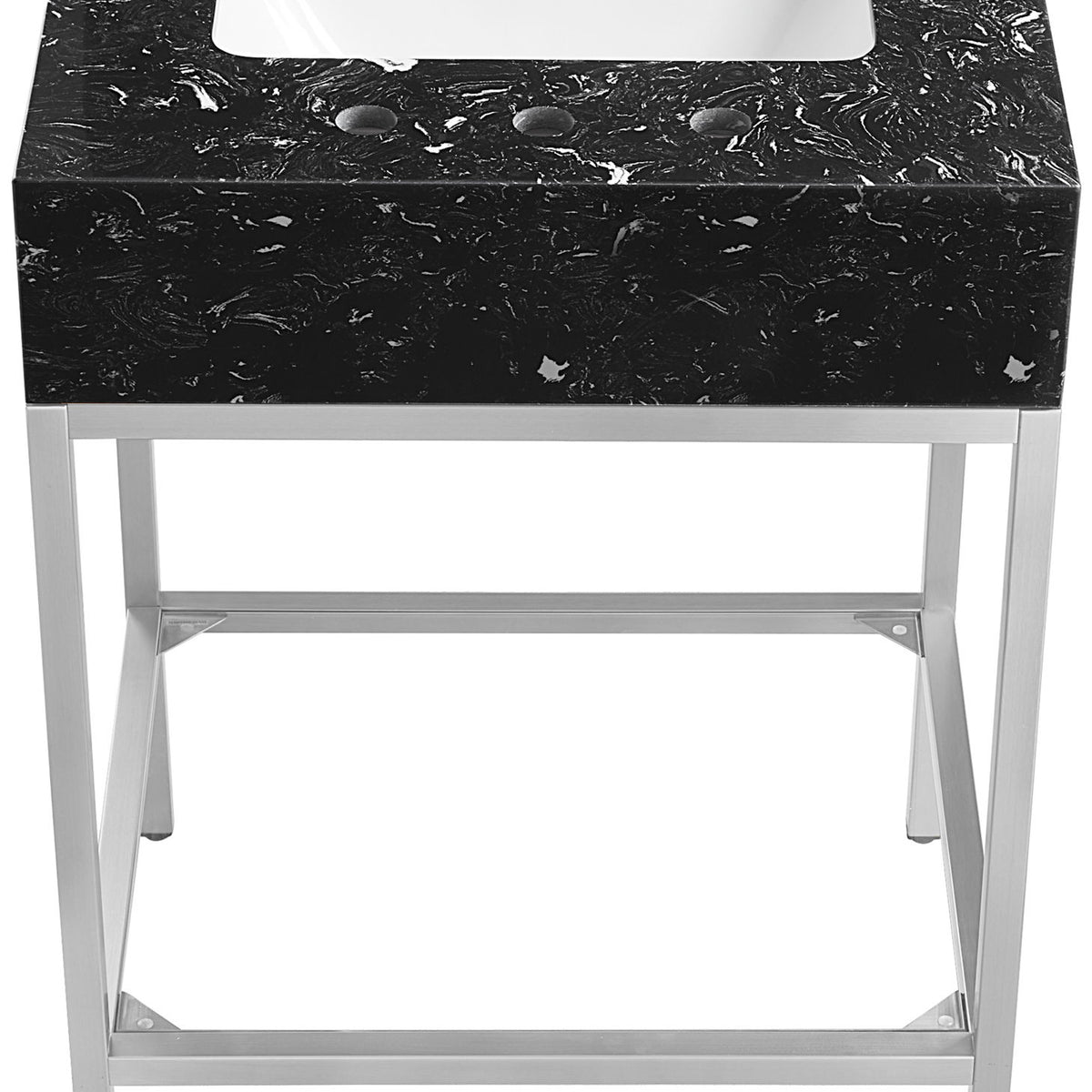 Marmo - Engineered Marble Bathroom Vanity With Chrome Base