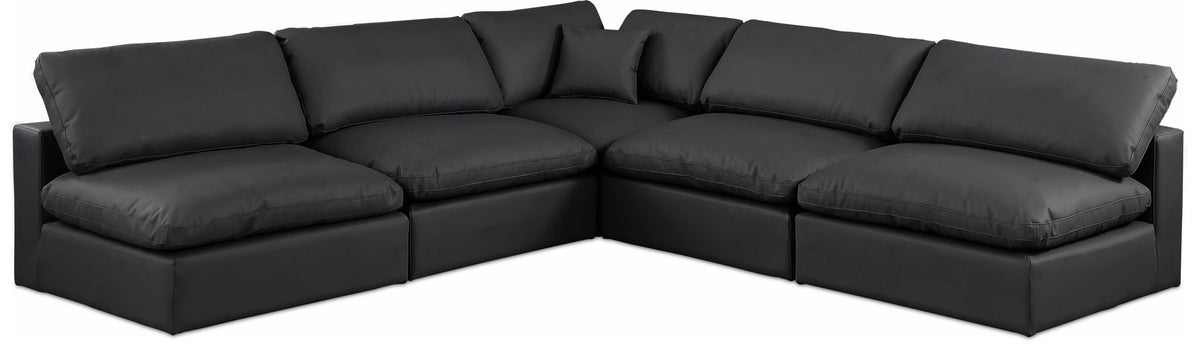 Comfy - 5 Piece Faux Leather Modular Corner Armless Sectional