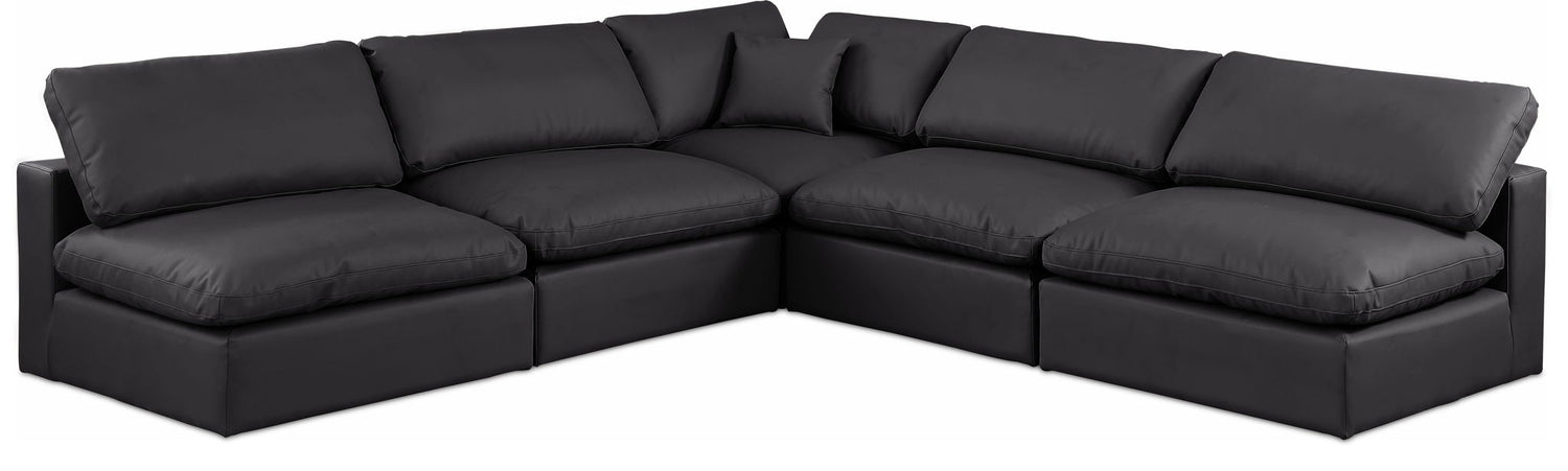 Comfy - 5 Piece Faux Leather Modular Corner Armless Sectional