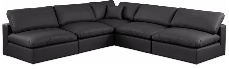 Comfy - 5 Piece Faux Leather Modular Corner Armless Sectional