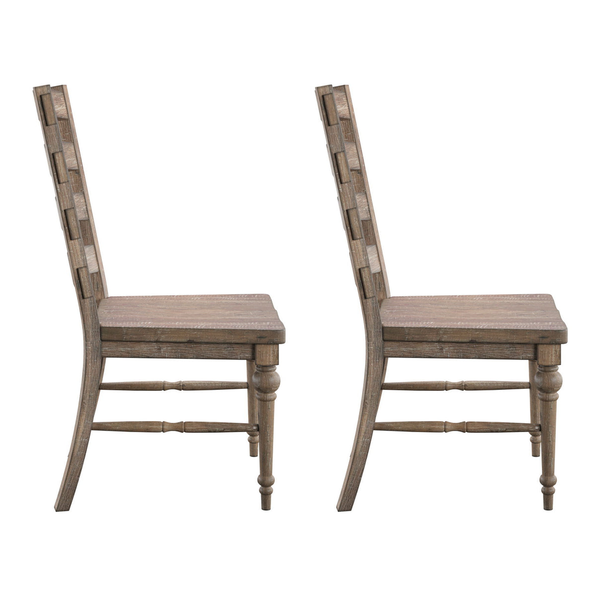 Ludin - Ladderback Dining Chairs, (Set of 2) - Taupe