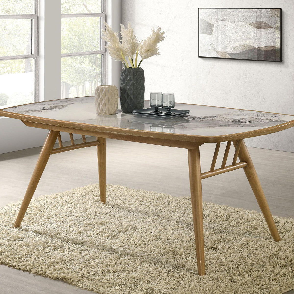 Croyden 73-inch Rectangular Dining Table Weathered Natural