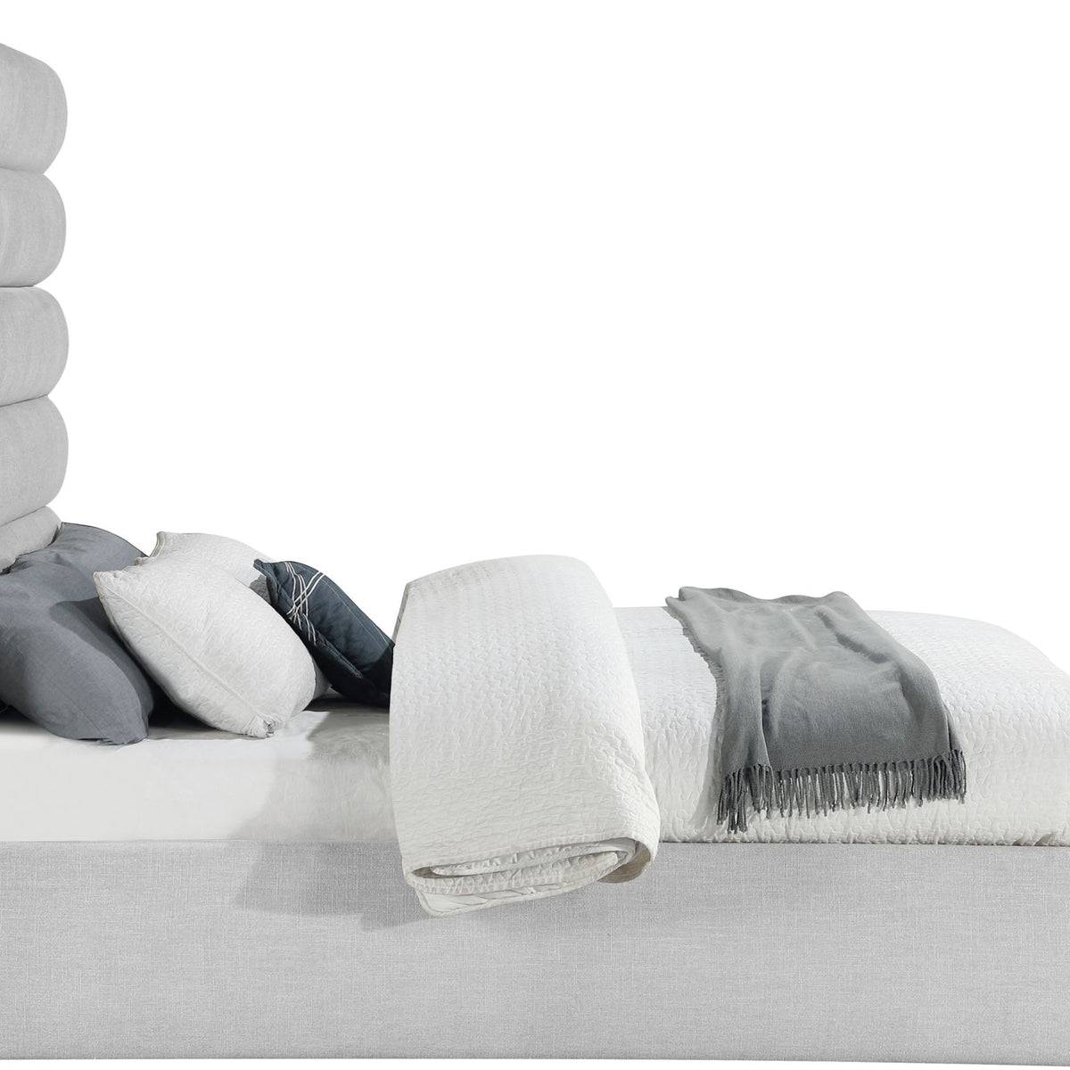 Adam - Linen Fabric Bed With 70.5" Headboard