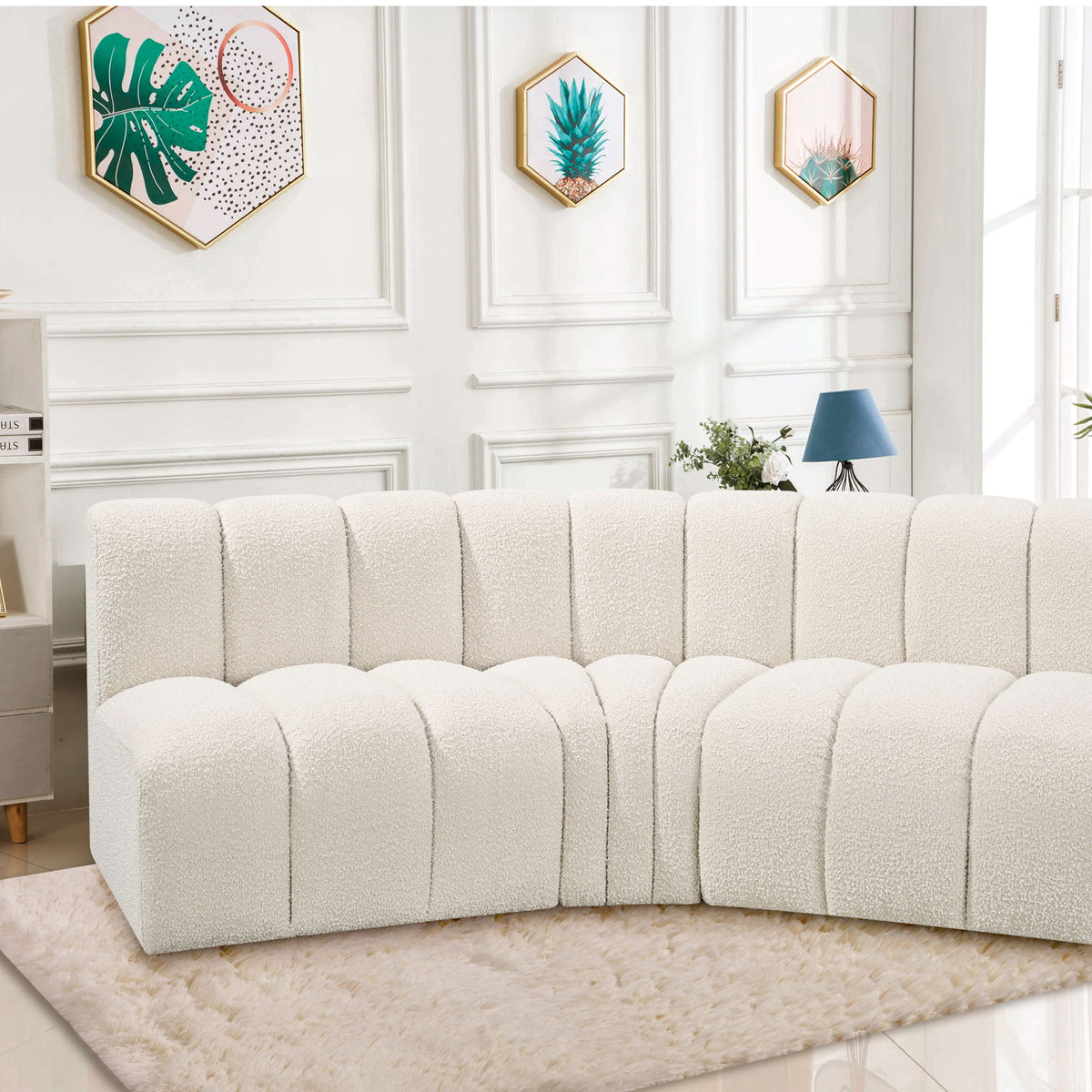 Arc - Boucle Fabric 3 Piece Modular Corner Sofa
