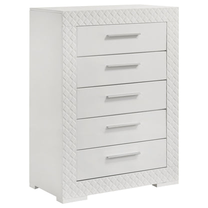 Ives - 5-Drawer Bedroom Chest Of Drawers - White High Gloss