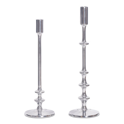 Irie - Candle Holders (Set of 2) - Pearl Silver