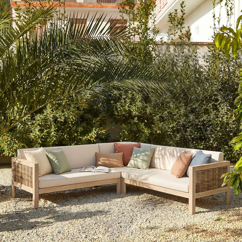 Emir - 5 Seater Sofa Conversational Sets - Light White / Sand