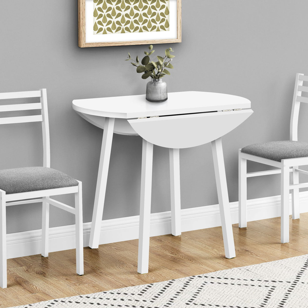 3 Pieces Dining Table Set, Small, Drop Leaf, Contemporary & Modern
