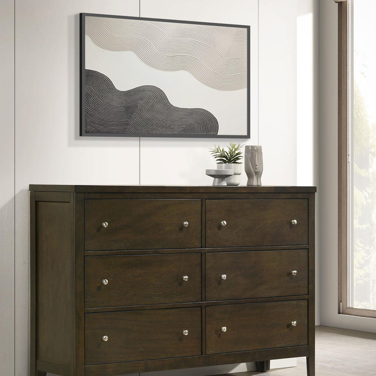 Wilkes 6-drawer Dresser Cabinet Dark Cocoa
