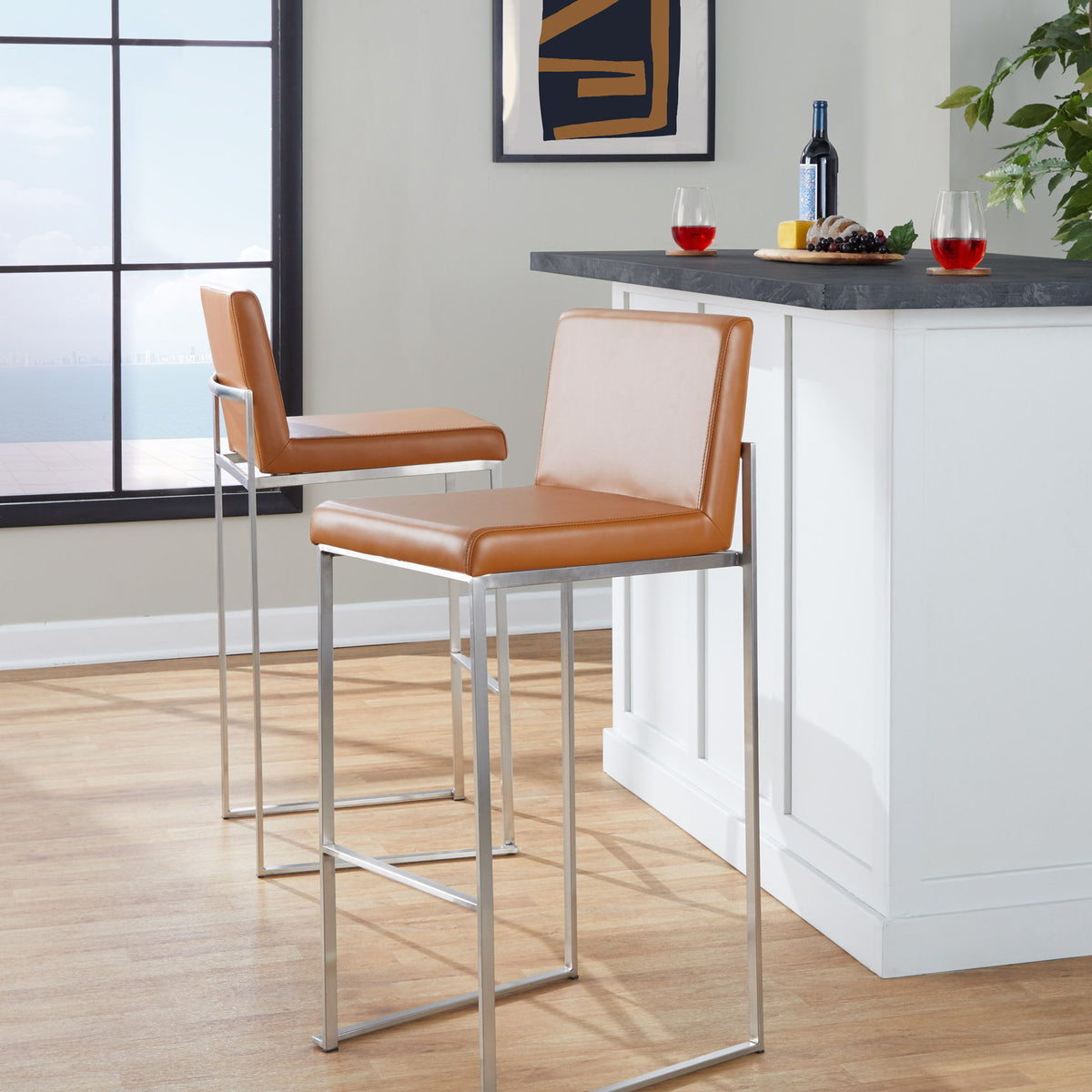 Fuji - Contemporary And Modern Elegance High Back Barstool