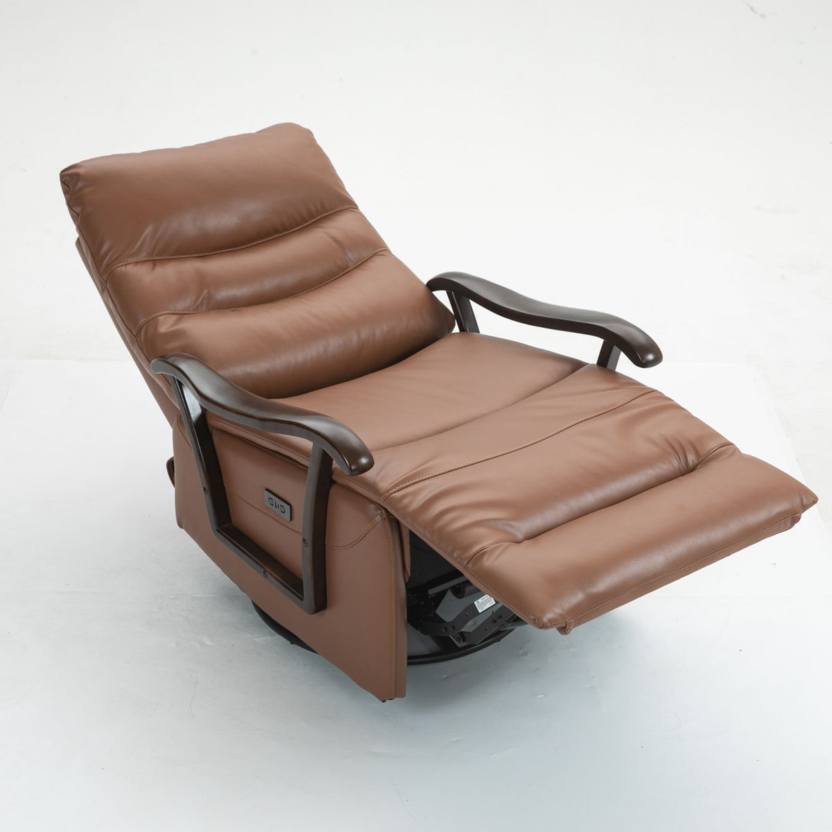 Swivel Rocker Recliner Power Glider Chair With Solid Wood Armrests, Extra Wide Reclining Sofa Chair Upholstered Living Room Single Sofa
