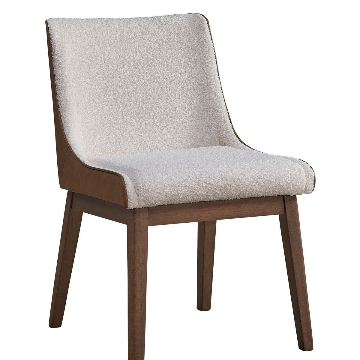 Ginny - Boucle Velvet Side Chair (Set of 2) - Walnut